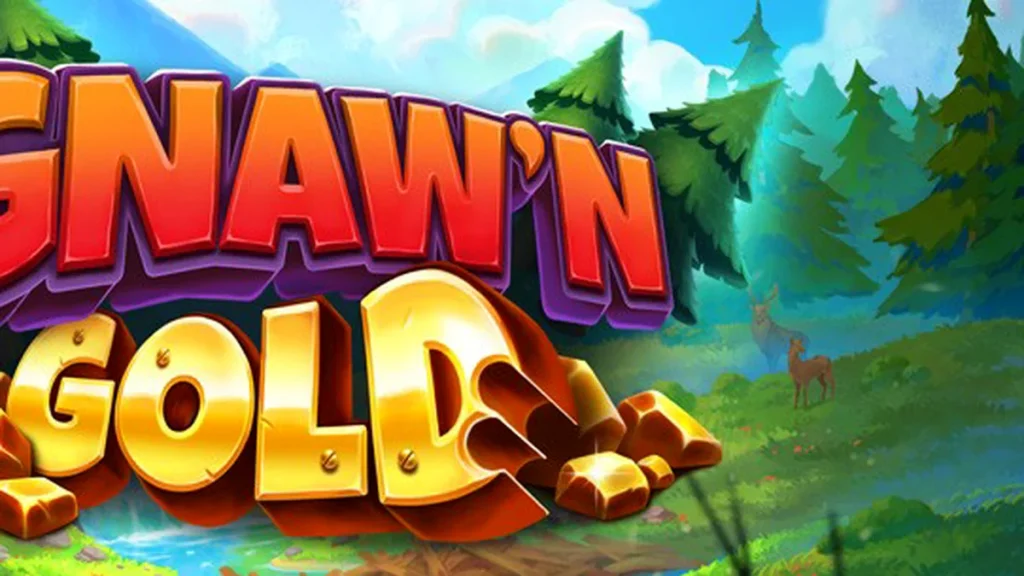 Tampilan visual slot Gnaw’n Gold dengan tema alam dan berang-berang.